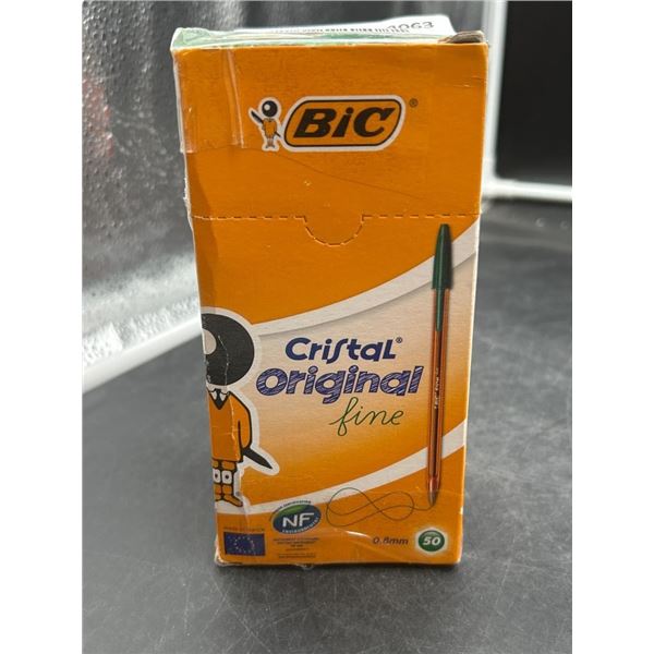 BIC Cristal Fine 0.8mm Ballpoint Pens, Set of 50 Green