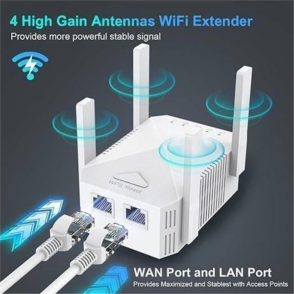 Edtiske WiFi Extender 1200Mbps Dual Band Repeater with Ethernet Port