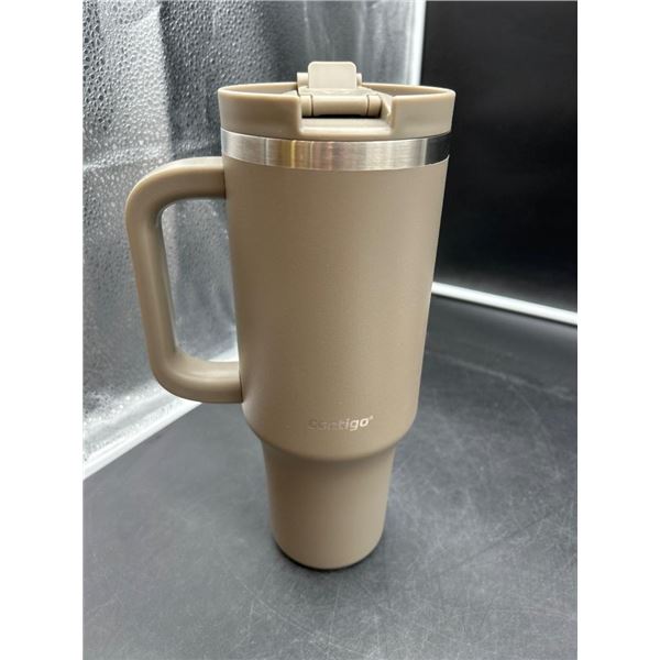 Contigo Autoseal Stainless Steel Travel Mug With Handle in Beige