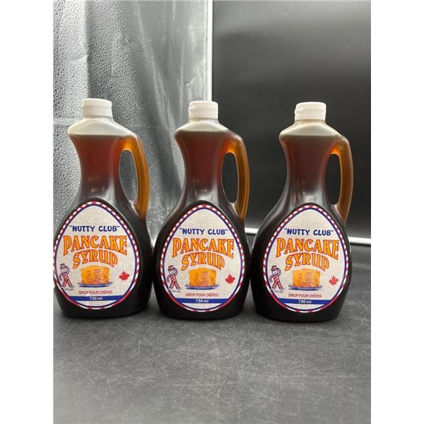 Set of 3 Nutty Club Pancake Syrup 750 ml Bottles