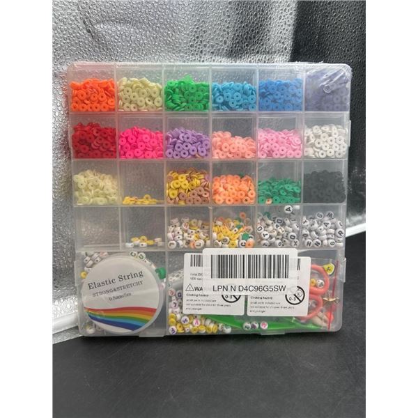 Plastic Bead and Elastic Cord Set for Crafts and Jewelry