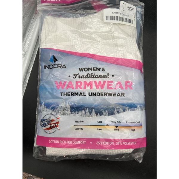Indera Women’s Traditional Warmwear Thermal Underwear, Large, Size 40-42