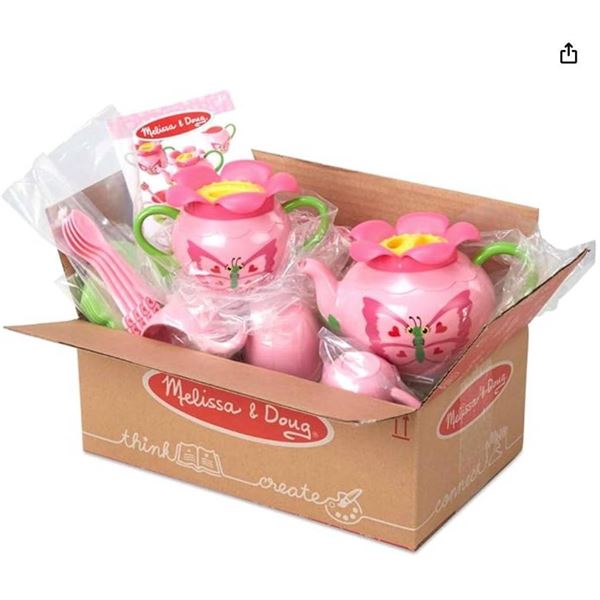 Melissa & Doug Sunny Patch Bella Butterfly Tea Set (15 pcs) – Play Food Accessories