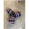 Image 3 : Black And Pink Three-Way Cat Tunnel With Paw Print Design