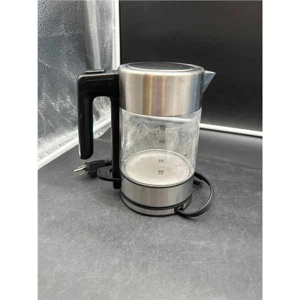 Stainless Steel Electric Kettle With Glass Body, 1.0L Capacity