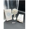 Image 2 : Lot of 2 White Mini Portable Fan, Powerful Hand Fan Dual Motors Personal Small Handheld Fan with Bas