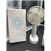 Image 3 : Lot of 2 White Mini Portable Fan, Powerful Hand Fan Dual Motors Personal Small Handheld Fan with Bas