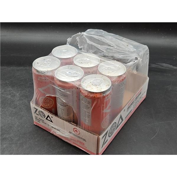 Zoa Energy Drink White Peach, Zero Sugar, Lot of 6 (473 mL Each)
