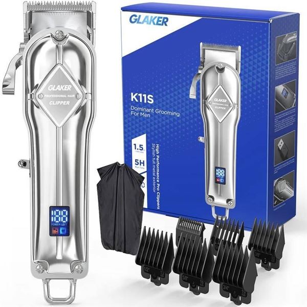 Glaker K11S Hair Clipper with LED Display and Adjustable Settings