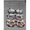 Image 2 : Set of 3 Reading Glasses With Rectangular Frames – Mixed Colors