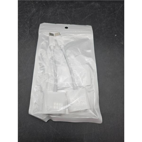 Lot of Two Lightning to 3.5mm Audio and Charging Adapters