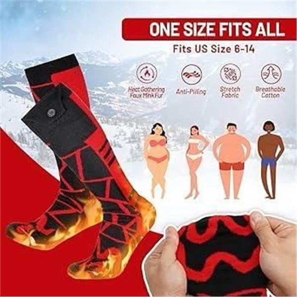 Electric Heated Socks Model SK-02 with Accessories