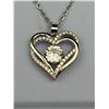 Image 2 : Heart-Shaped Pendant Necklace in Silver Tone with Crystal Accents