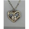Image 4 : Heart-Shaped Pendant Necklace in Silver Tone with Crystal Accents