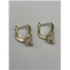 Image 3 : 14K GP Earrings Featuring Rose Quartz and Diamond Accents
