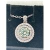 Image 5 : $1,070.00 - 1.00 CT ROUND BRILLIANT CUT MOISSANITE STONE VVS LIGHT BLUE PENDANT SET