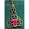 Image 1 : $1300 14K  1.19G Natural Ruby 0.91Ct Pendant