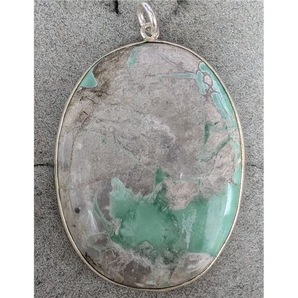 $120 Silver Green Agate  Pendant