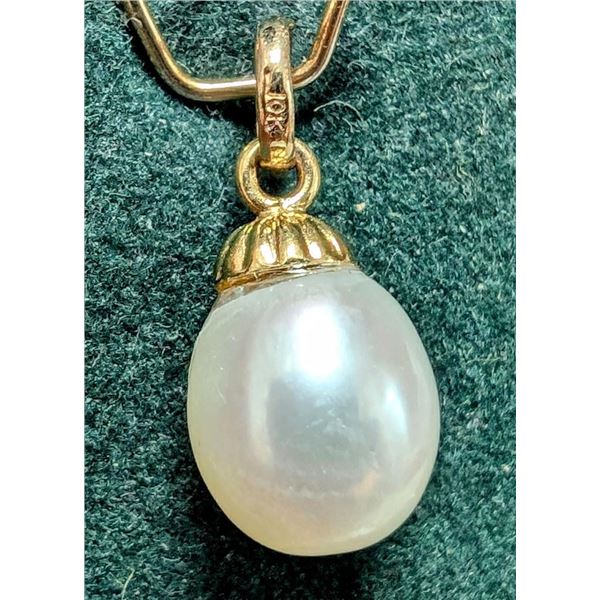 $140 10K  Fresh Water Pearl  Pendant