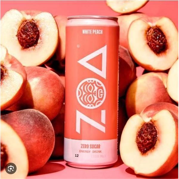 Zoa Energy Zero Sugar White Peach Beverage Pack of 12