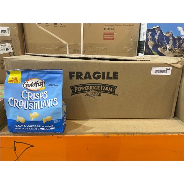 Goldfish Crisps Croustillants Salt and Vinegar Flavor Snack Crackers 14 x 177g