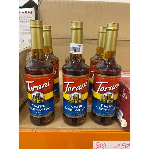 Lot of 6 Torani Toasted Marshmallow 750 mL Syrup Bottles