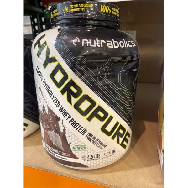 Nutrabolics Hydropure 100% Hydrolyzed Whey Protein 4.5 lbs – Chocolate Coconut