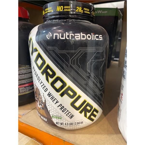 Nutrabolics HYDROPURE 100% Hydrolyzed Whey Protein 4.5 Lbs Rocky Road Flavor