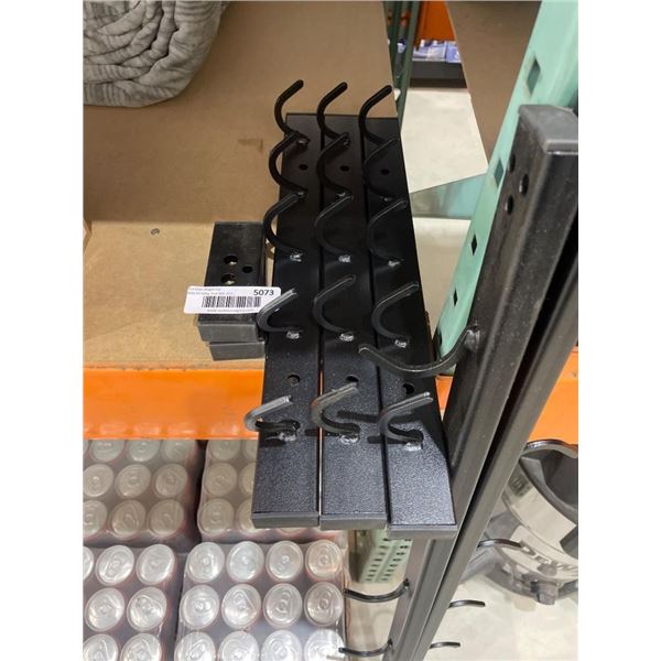 Wall-Mounted Black Metal Hook Rack for Storage