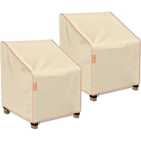COVERR Patio Chair Cover – Beige and Orange, Model X003Y03AS3