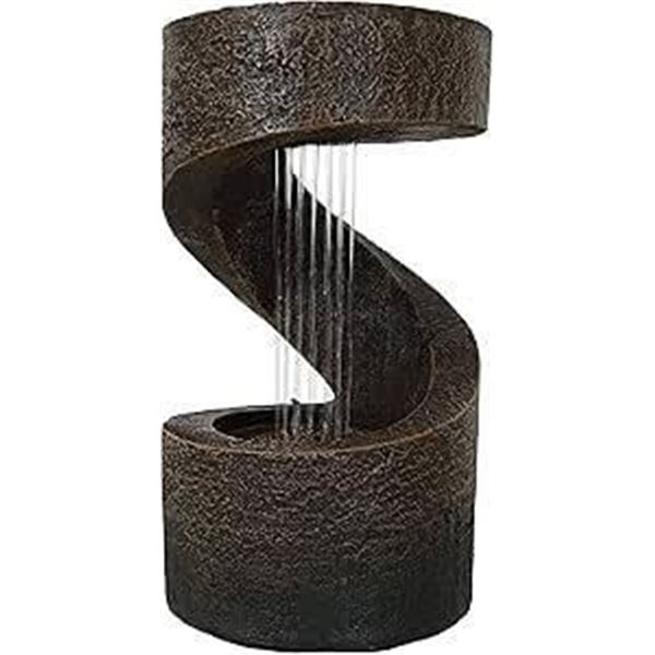 Sunnydaze Winding Showers Tabletop Water Fountain with LED Light