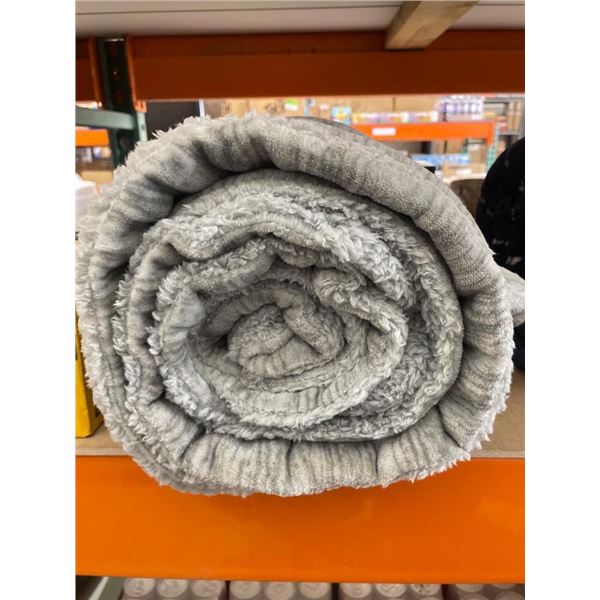Gray Oversized Plush Blanket