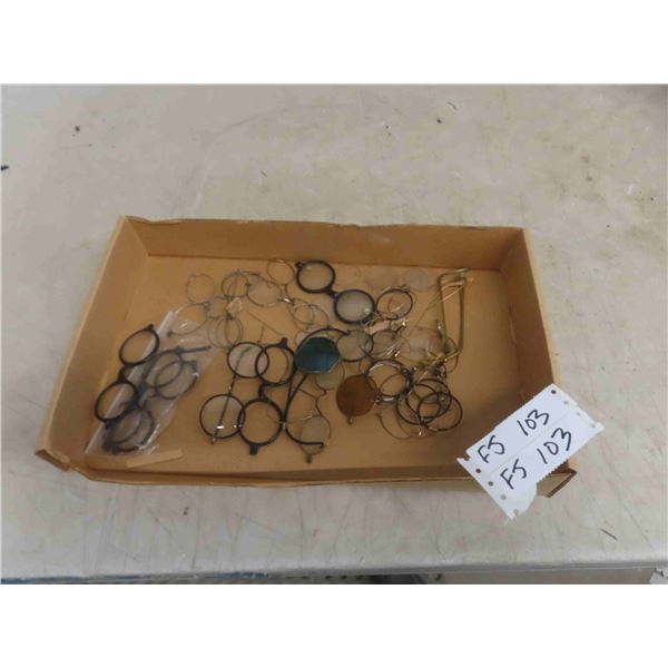 16 Antique Glass Frames & Lens Parts 