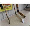 Image 2 : 3 Vintage Wood Hockey Sticks Including Goalie Stick 