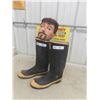 Image 2 : Fireman Steel Toe Rubber Boots Size 10.5 - 11 