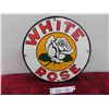 Image 1 : White Rose Gas/Oil Round Porcelain Sign , Minty