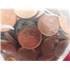 Image 2 : 7lbs of Pennies in Glass Skull + Small Piggy Bank 