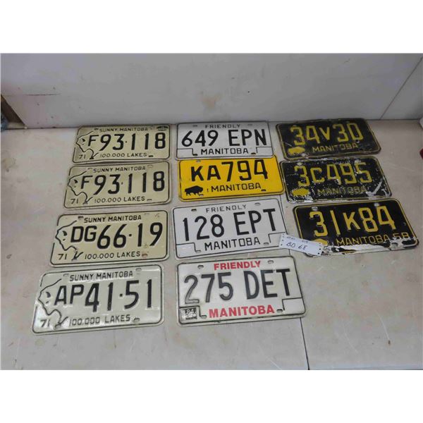 Vintage Manitoba License Plates 