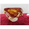 Image 2 : Vintage Amber Chalet Glass Centerpiece Bowl, Signed