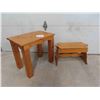 Image 1 : Pine Side Table 24'' x 16'' x 22'' H , Stool 24'' x 10'' x 