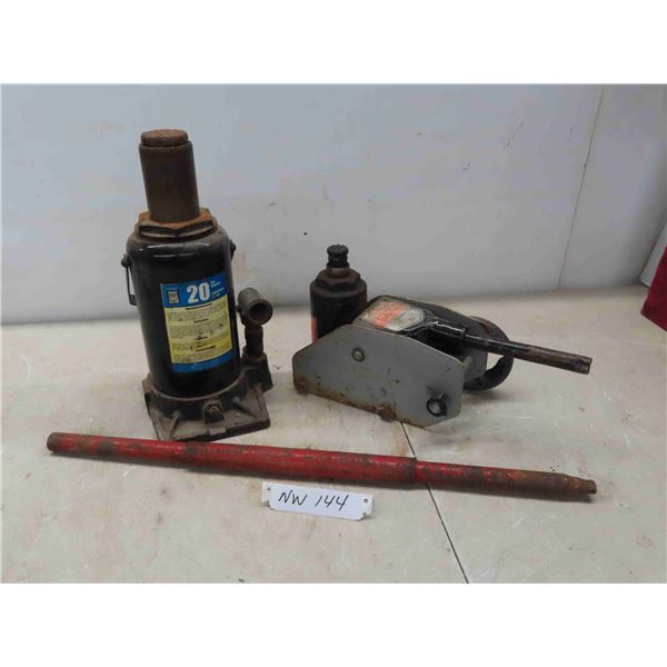 20 Ton Hydraulic Bottle Jack, Motomaster 2 Ton Bottle 