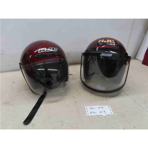 2 HJC Helmets with Visors Size Medium & Unknown