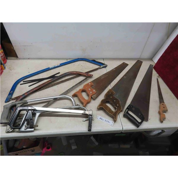 Saws: Hand, Hack, Buck & Extra Hacksaw Blades 