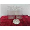Image 2 : 2 Vintage Square Candy Shop Jars 9 1/2'' x 5'' Plus 