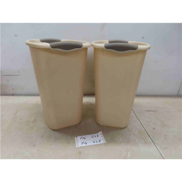 Office Trash Cans 11 Litre / 3 Gallon Matching Pair by