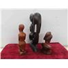 Image 2 : 3 Hand Carved Wood Sculptures (1) from Kykwit 