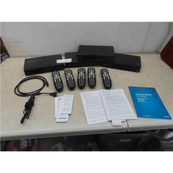 4 Shaw Receivers, 5 Remotes, 1 Power 