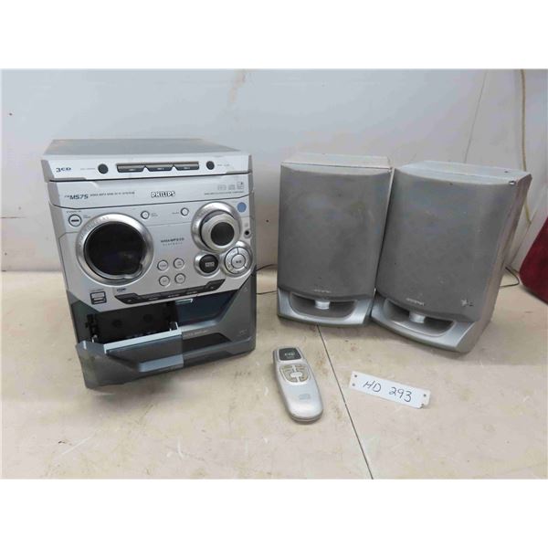 Philips Mini Hifi System with 2 Speakers & Remote - 