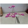 Image 1 : New 6 Pink Flamingos with Stakes 14'' Tall 