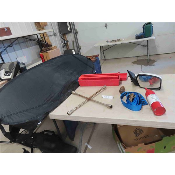 Side View Mirror, Ratchet Tie Down Strap, Windshield 